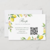 Watercolor Wreath Mediterranean Citrus Wedding RSVP Kaartje (Voorkant)
