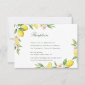 Watercolor Wreath Mediterranean Citrus Wedding RSVP Kaartje (Voorkant)