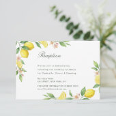 Watercolor Wreath Mediterranean Citrus Wedding RSVP Kaartje (Staand voorkant)