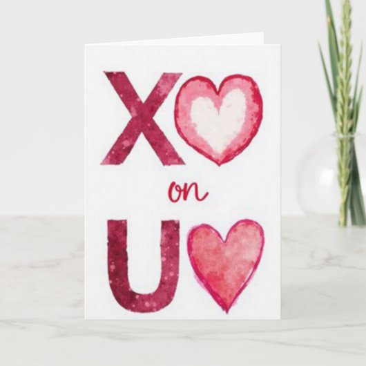 Watercolor Xoxo You Kaart (Voorkant)