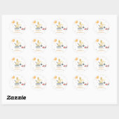 Watercolor Yellow Construction 3rd Brithday Ronde Sticker (Vel)