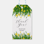 Watercolor Yellow Floral Garden White Wedding Cadeaulabel (Voorkant)