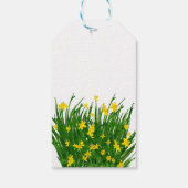 Watercolor Yellow Floral Garden White Wedding Cadeaulabel (Achterkant)