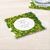 Watercolor Yellow Floral Garden White Wedding Kartonnen Onderzetters (Schuin)