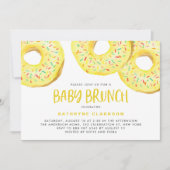 Watercolor Yellow Sprinkle Donuts Baby Brunch Kaart (Voorkant)