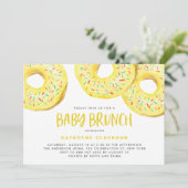 Watercolor Yellow Sprinkle Donuts Baby Brunch Kaart (Staand voorkant)