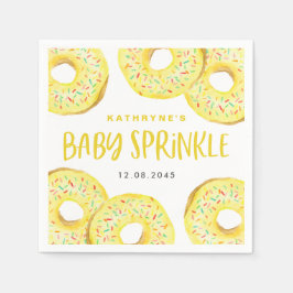 Watercolor Yellow Sprinkle Donuts Baby Sprinkle Servet