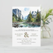 Watercolor Yosemite National Park QR Code Huwelijk Kaart (Staand voorkant)