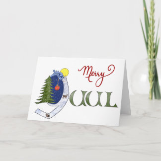 Watercolor Yuul-ontwerp met verlichte letter Y Feestdagen Kaart