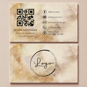 Watercolor Zakelijk QR Code Bedrijfskaart Visitekaartje