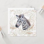 Watercolor Zebra Kaart (Voorkant / Achterkant in situ)