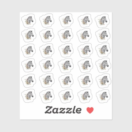 Watercolor Zebra Mini Stickerstickers Sticker (Vel)