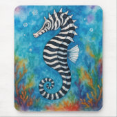 Watercolor Zebra Seahorse Muismat (Voorkant)