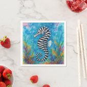 Watercolor Zebra Seahorse Servet (Insitu)