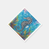 Watercolor Zebra Seahorse Servet (Hoek)