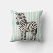 Watercolor Zebra Wilde Dieren Worp Kussen (Achterkant)