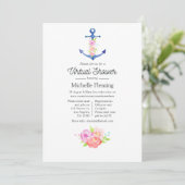 Watercolor Zeekleurige Virtuele Baby Shower Kaart (Staand voorkant)