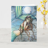 Watercolor Zeemeermin Kaart van Molly Harrison (Gele Bloem)