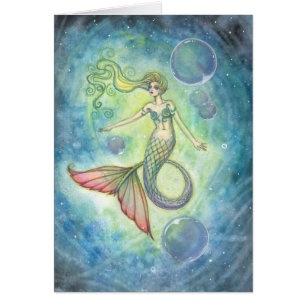 Watercolor Zeemeermin Kaart van Molly Harrison