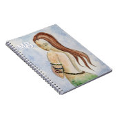 Watercolor Zeemeermin Monogram Spiral Notebook Notitieboek (Rechterzijde)