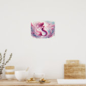 Watercolor Zeemeermin Wandkunst Poster (Keuken)