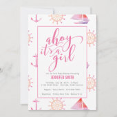 Watercolor Zeemeisje Baby Shower Kaart (Voorkant)