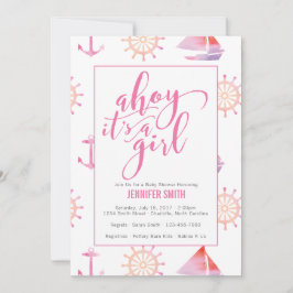 Watercolor Zeemeisje Baby Shower Kaart