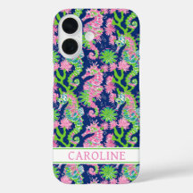 Watercolor Zeepaarden met Monogram