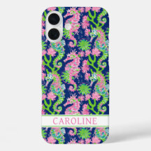 Watercolor Zeepaarden met Monogram