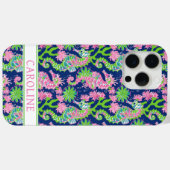 Watercolor Zeepaarden Monogram  Case-Mate iPhone Case (Achterkant (horizontaal))