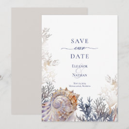 Watercolor Zeeschelp Koraal Trouw Save the Date