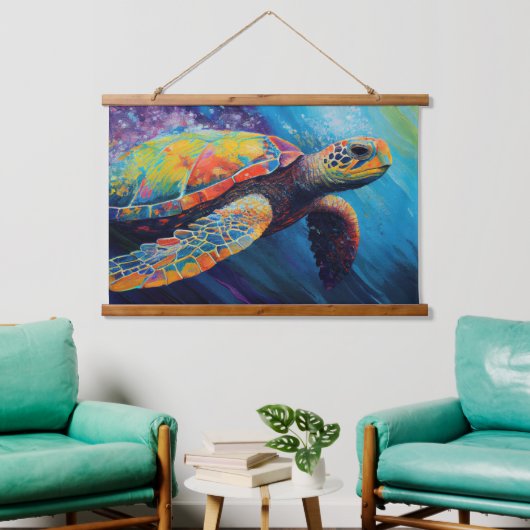 Watercolor Zeeschildpad Hangend Wandkleed (Woonkamer)