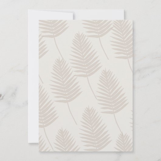 Watercolor Zeeschildpad & Monstera Blad Bruiloft Kaart (Achterkant)