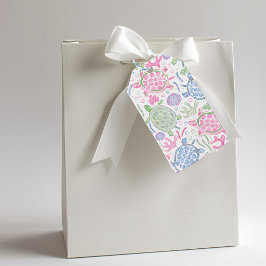 Watercolor Zeeschildpadden / Kuststrand Favoriet Cadeaulabel