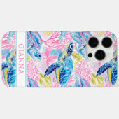 Watercolor Zeeschildpadden Monogram Case-Mate iPhone Case (Achterkant (horizontaal))