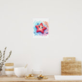 Watercolor Zeester Poster (Keuken)
