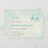 Watercolor Zeester Wedding Reception Kaart (Voorkant / Achterkant)