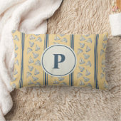 Watercolor Zeevaart Zeilboot Streep | Monogram Kussen (Deken)