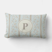 Watercolor Zeevaart Zeilboot Streep | Monogram Kussen (Voorkant)