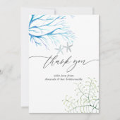 Watercolor Zeewier Strand Bruiloft Feest Bedankkaart (Voorkant)