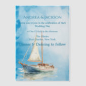 Watercolor Zeilboot Huwelijk  Vellum Uitnodigingen (Voorkant)