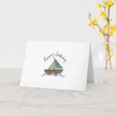 Watercolor zeilboot kaart (Gele Bloem)