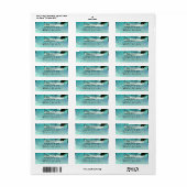 Watercolor zeilboot palmbomen & lichtslingers etiket (Full Sheet)