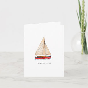 Watercolor Zeilboot Vouwkaart Bedankt