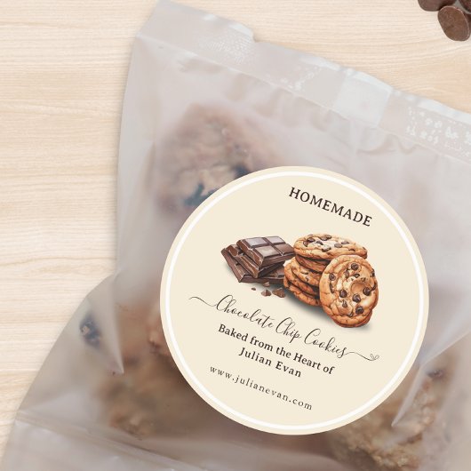 Watercolor zelfgemaakte chocoladekoekjes sticker