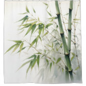 Watercolor Zen Bamboe Harmonie Douchegordijn (Voorkant)