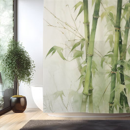 Watercolor Zen Bamboe Harmonie Douchegordijn