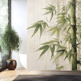 Watercolor Zen Bamboe Harmonie Douchegordijn