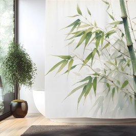 Watercolor Zen Bamboe Harmonie Douchegordijn