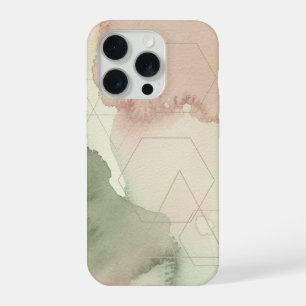 Watercolor Zeshoek Kaart Abstracte Geografie Kunst iPhone 15 Pro Case